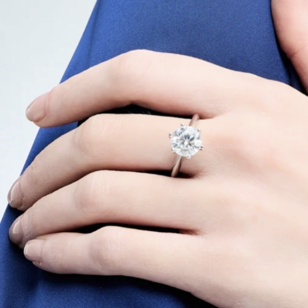 Moissanite Ring 2.55 ct DEF - Engagement Solitaire Size 7 solitaire gemstone - Picture 6 of 9